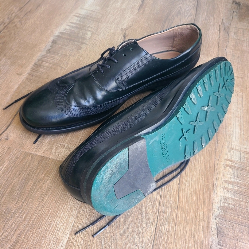 ZARA Black Tag Green Oxfords